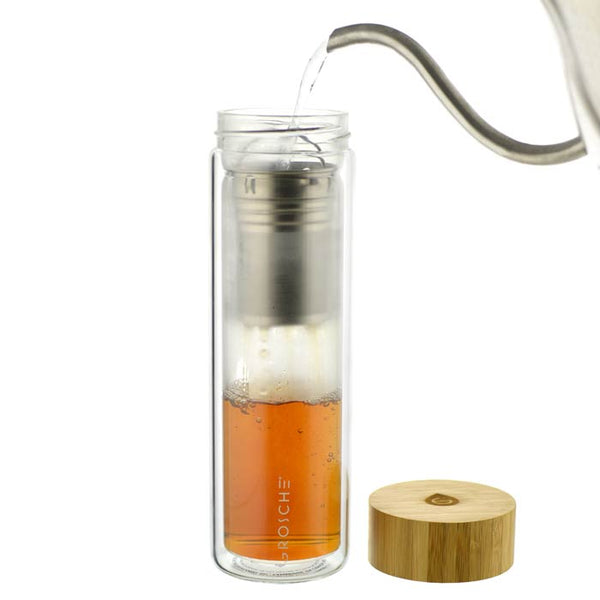 GROSCHE Glass Water / Tea / Coffee Travel Infusion Bottle — Gray