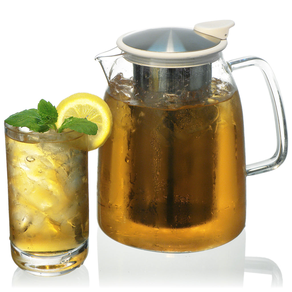 FORLIFE Mist Glass Ice Tea Jug , 50-Ounce, White